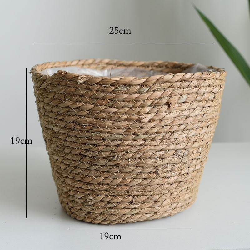 Straw Weaving Flower Plant Basket