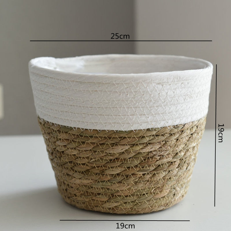 Straw Weaving Flower Plant Basket