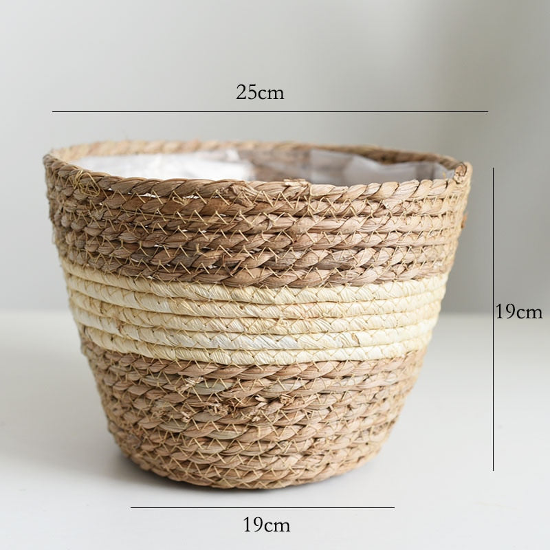 Straw Weaving Flower Plant Basket