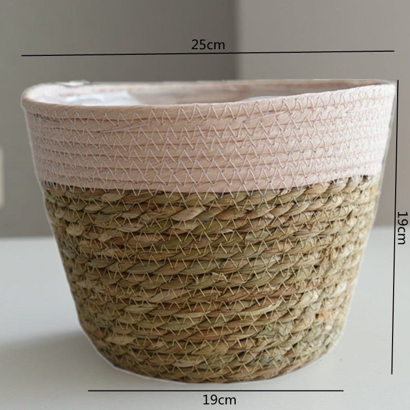 Straw Weaving Flower Plant Basket