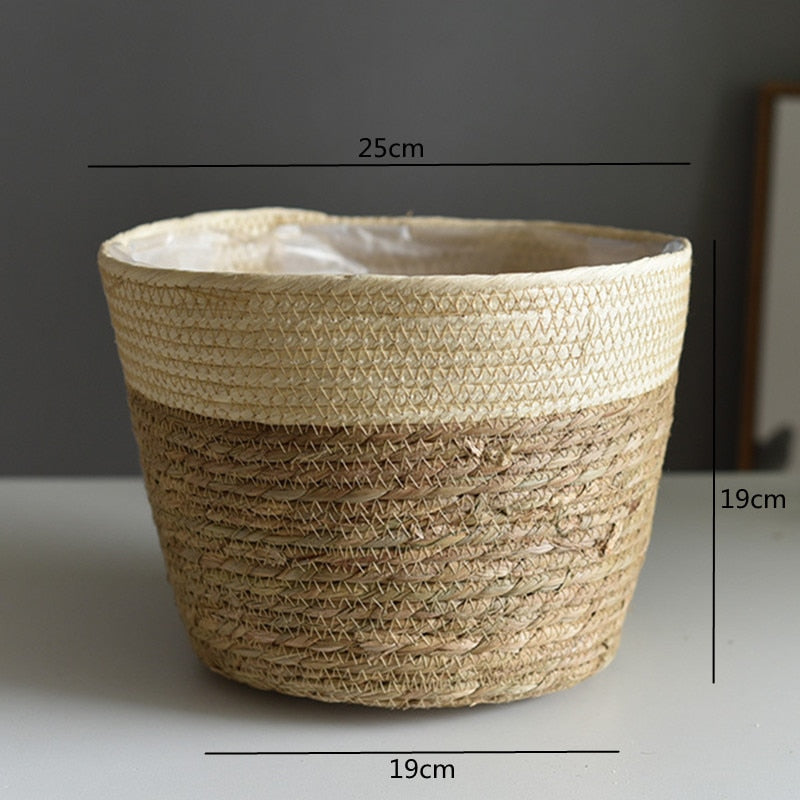 Straw Weaving Flower Plant Basket