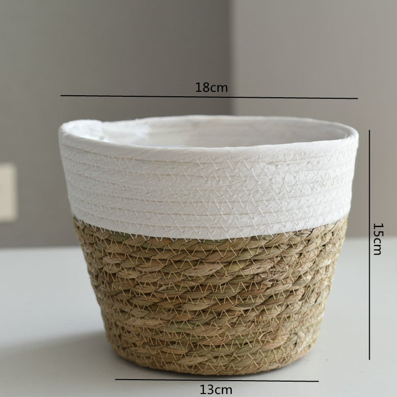 Straw Weaving Flower Plant Basket