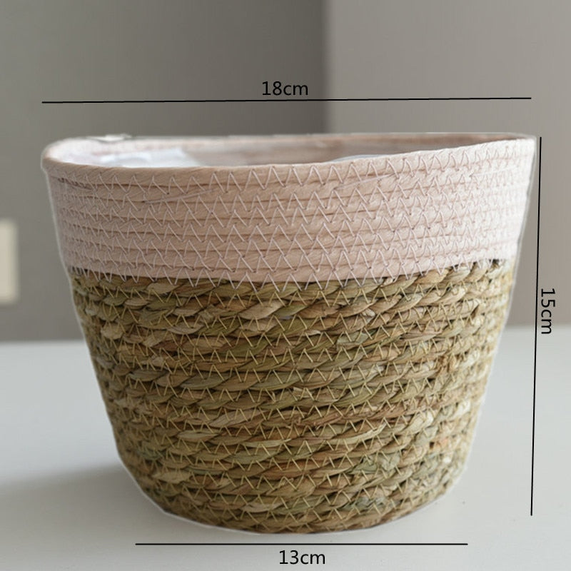 Straw Weaving Flower Plant Basket