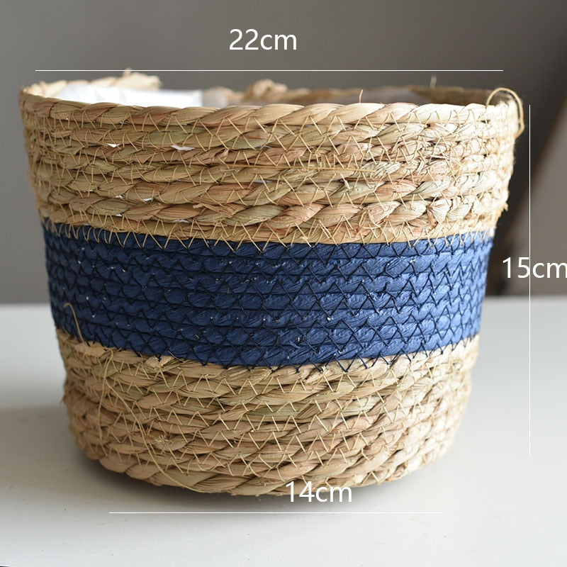 Straw Weaving Flower Plant Basket