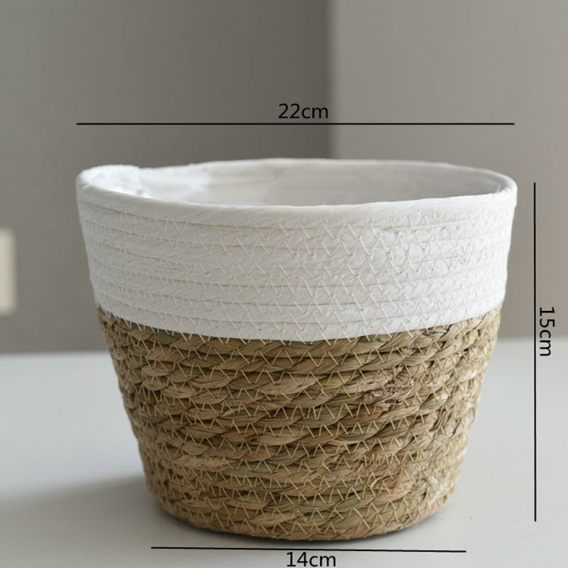 Straw Weaving Flower Plant Basket